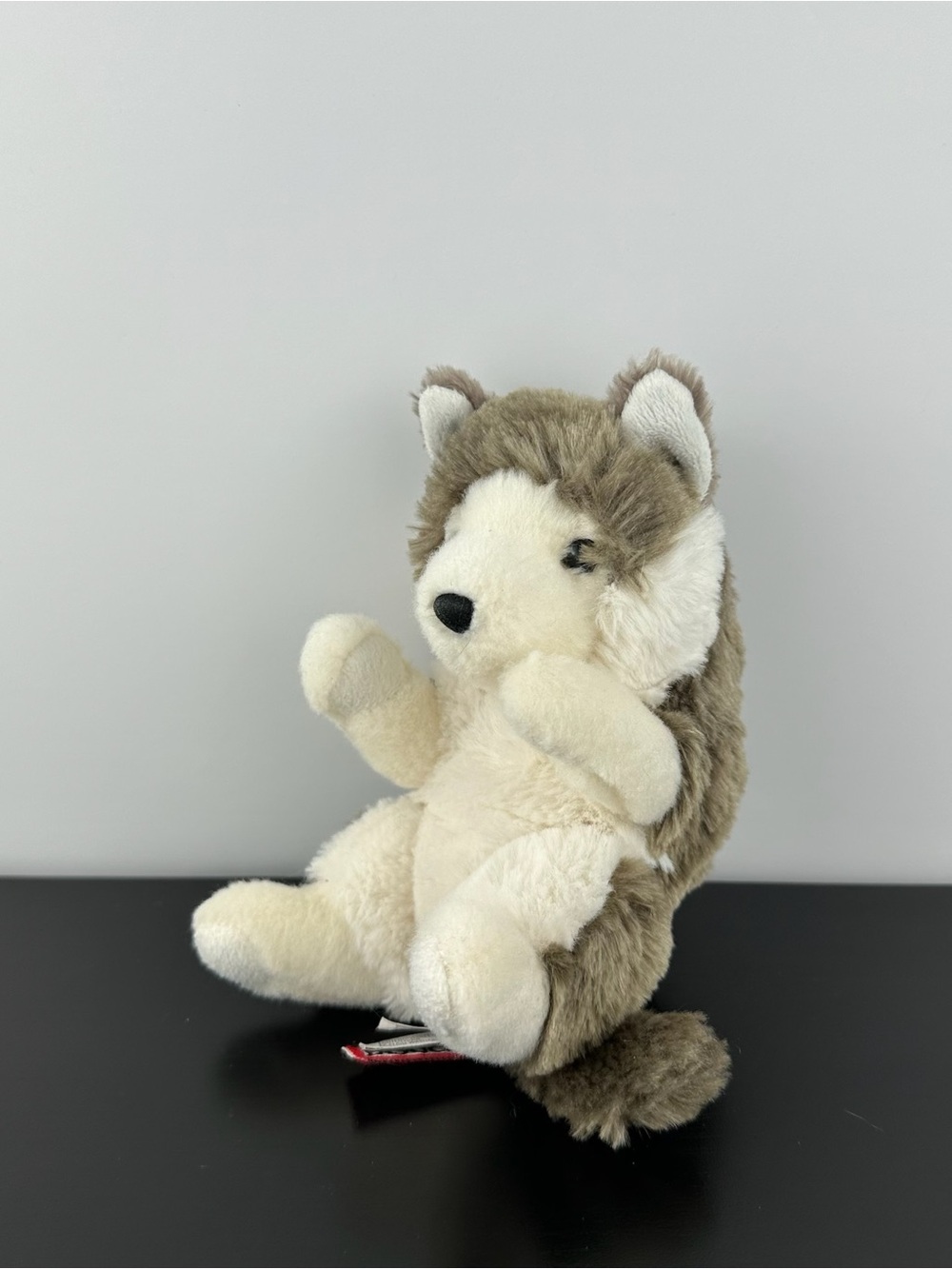 Douglas Cuddle Toys Rare Lil Handful Baby Wolf Husky 6” #14375 Gray White Plush